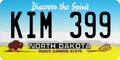 ND license plate KIM399