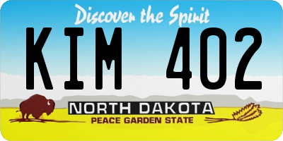 ND license plate KIM402