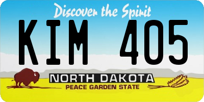ND license plate KIM405