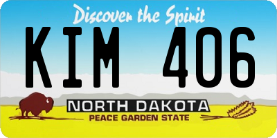 ND license plate KIM406