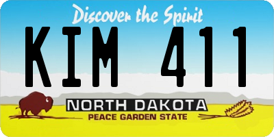 ND license plate KIM411