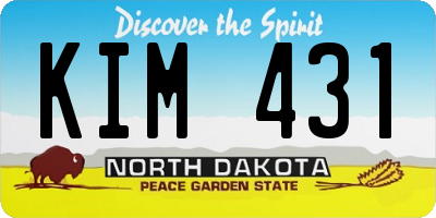 ND license plate KIM431