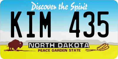 ND license plate KIM435