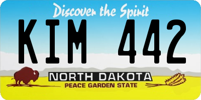 ND license plate KIM442