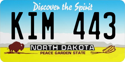 ND license plate KIM443