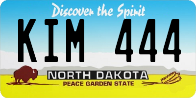 ND license plate KIM444