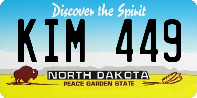 ND license plate KIM449