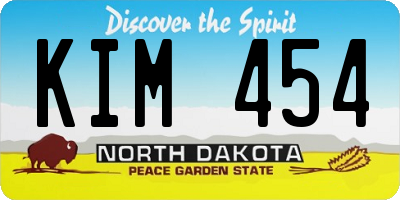 ND license plate KIM454