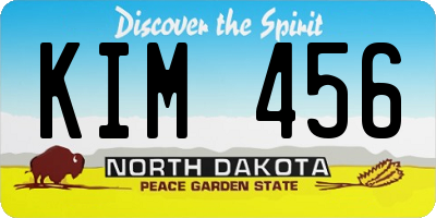 ND license plate KIM456