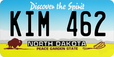ND license plate KIM462
