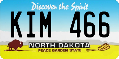 ND license plate KIM466