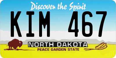 ND license plate KIM467