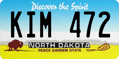 ND license plate KIM472