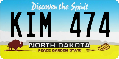 ND license plate KIM474
