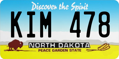 ND license plate KIM478