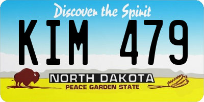 ND license plate KIM479