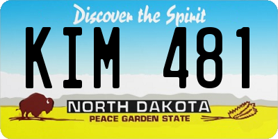 ND license plate KIM481