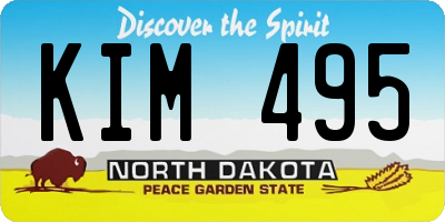 ND license plate KIM495