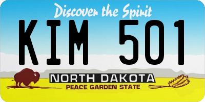ND license plate KIM501