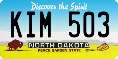 ND license plate KIM503
