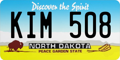 ND license plate KIM508