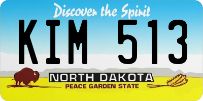 ND license plate KIM513