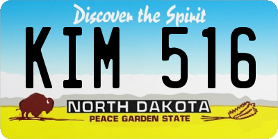 ND license plate KIM516