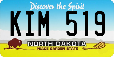 ND license plate KIM519