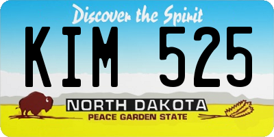 ND license plate KIM525