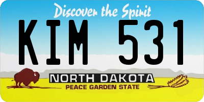 ND license plate KIM531
