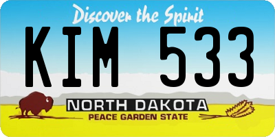 ND license plate KIM533