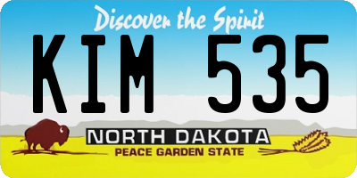 ND license plate KIM535