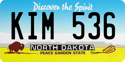 ND license plate KIM536
