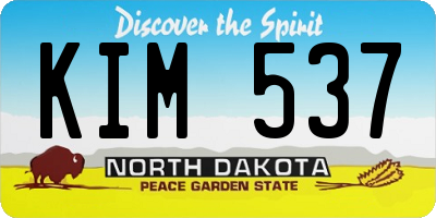 ND license plate KIM537
