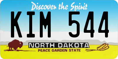 ND license plate KIM544