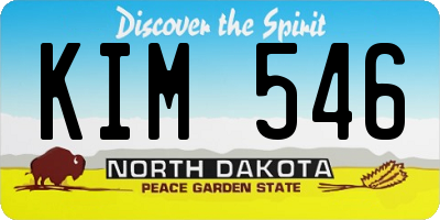 ND license plate KIM546
