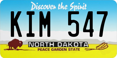 ND license plate KIM547