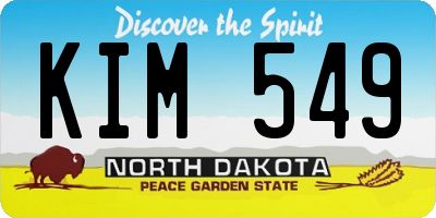 ND license plate KIM549