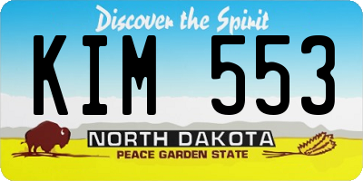 ND license plate KIM553