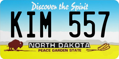 ND license plate KIM557