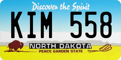 ND license plate KIM558
