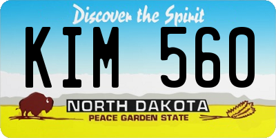 ND license plate KIM560
