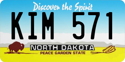 ND license plate KIM571