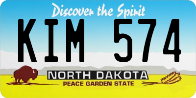 ND license plate KIM574