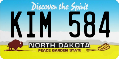 ND license plate KIM584