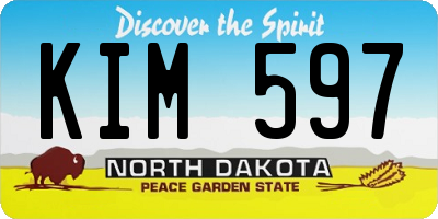 ND license plate KIM597
