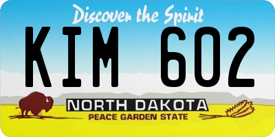 ND license plate KIM602