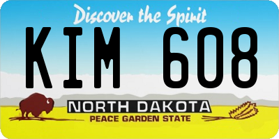 ND license plate KIM608