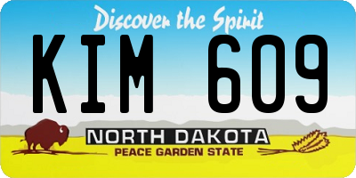 ND license plate KIM609
