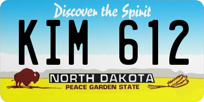 ND license plate KIM612